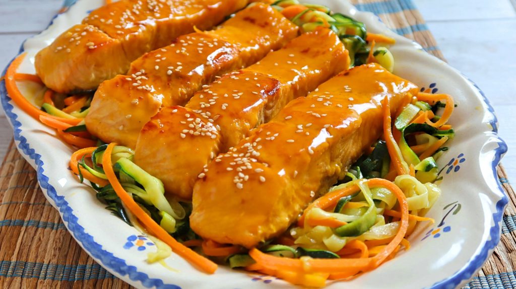 Salmon en salsa de mostaza y miel