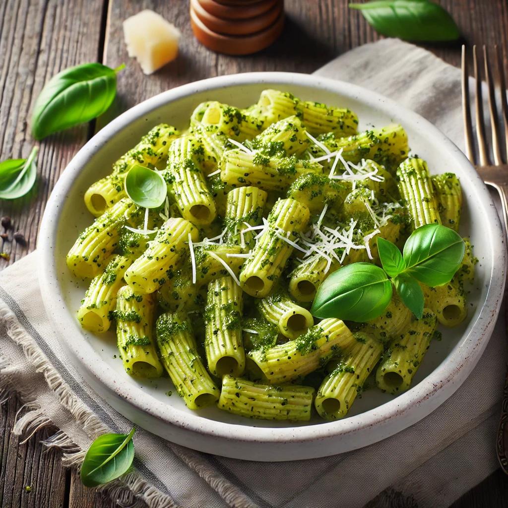 Maccrones al pesto