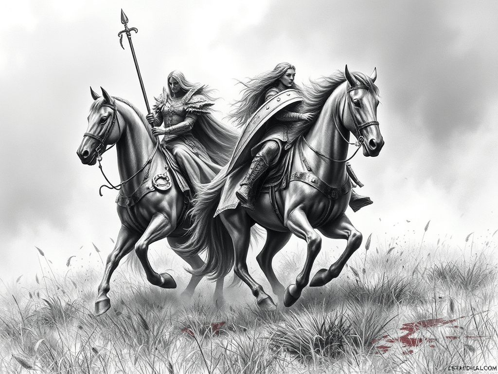 Hjörvard y Geirskögul: Las Guardianas del Destino en el Campo de Batalla