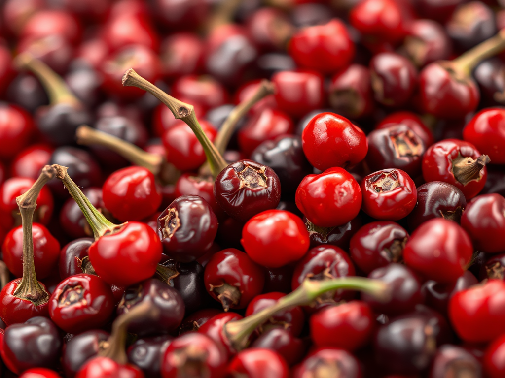 Pimienta roja (la versión madura de Piper nigrum)