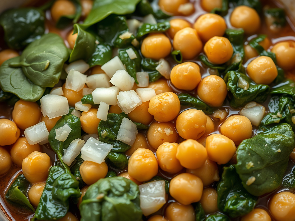Guiso de garbanzos y espinacas