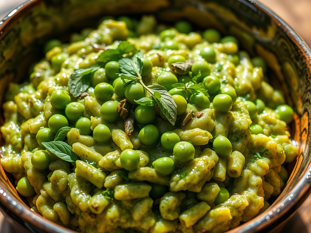 Risotto de espárragos y guisantes