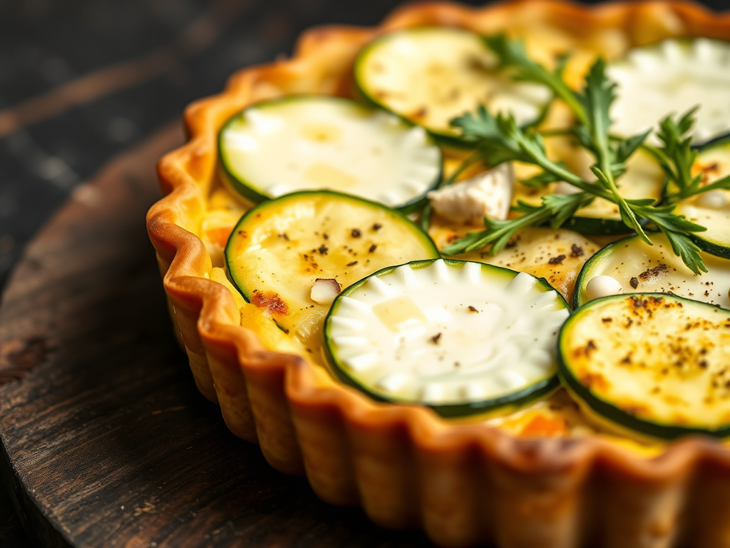Tarta salada de calabacín y queso de cabra