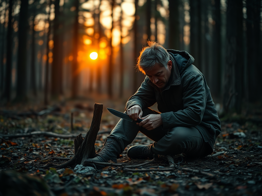 Errores que casi me cuestan caro: El filo que no avisa. Atardecer en el bosque.