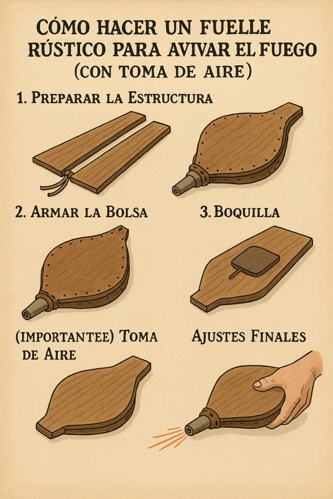 Cómo Hacer un Fuelle Rústico para Avivar el Fuego (con Toma de Aire)
