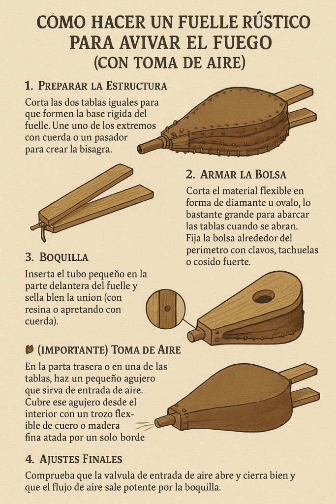 Cómo Hacer un Fuelle Rústico para Avivar el Fuego (con Toma de Aire)