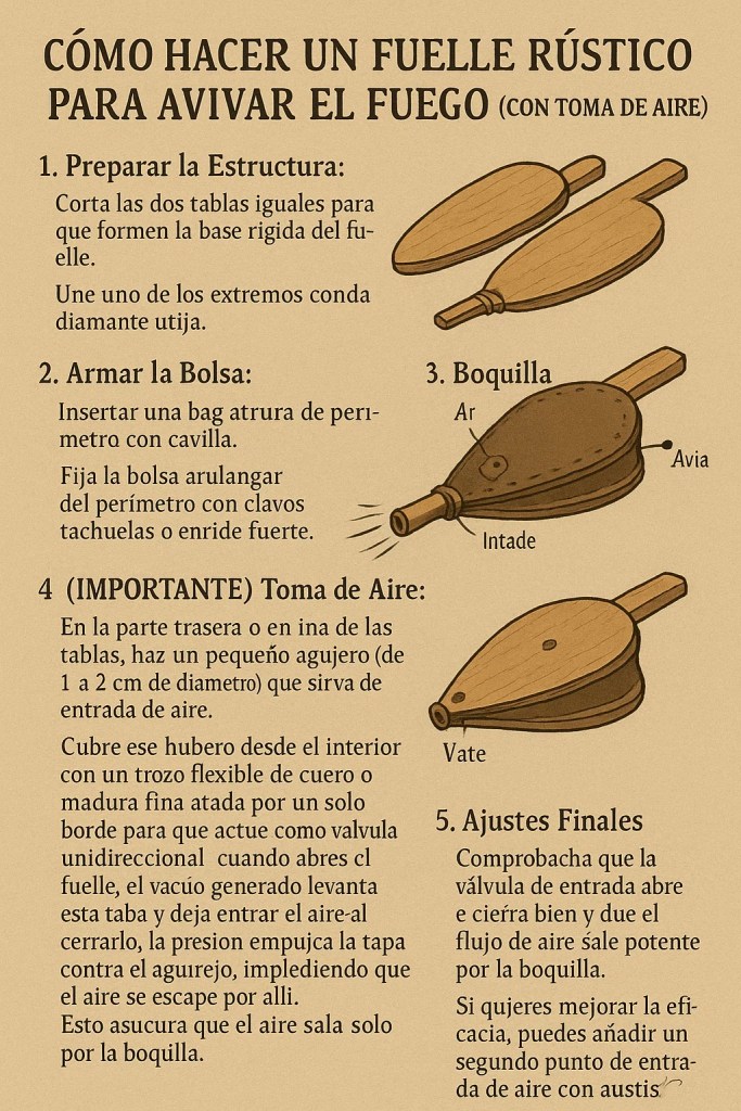 Cómo Hacer un Fuelle Rústico para Avivar el Fuego (con Toma de Aire)