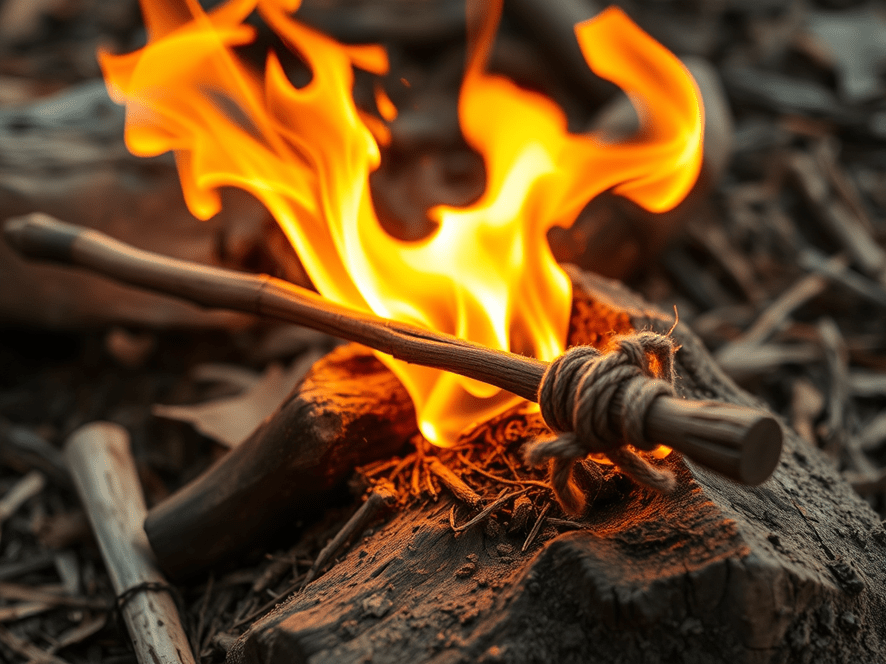 Técnicas para hacer fuego por fricción (arco de fuego)