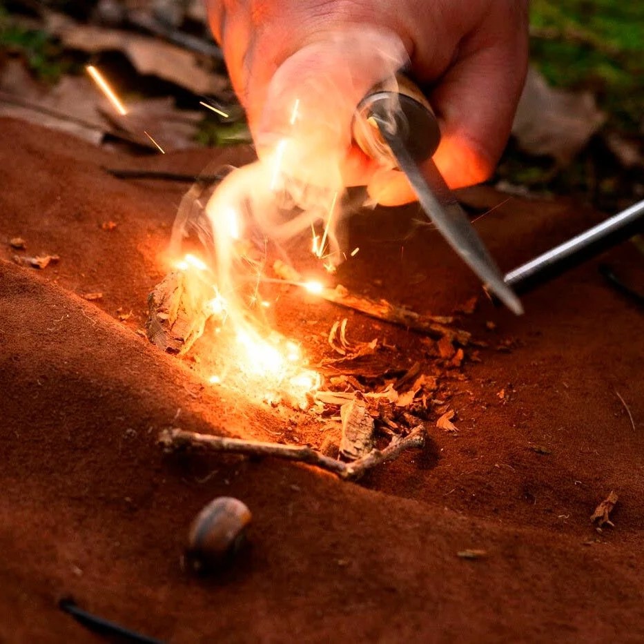 Bolsa de yesca de cuero para bushcraft | Bolsa de yesca | Bushcraft y camping | Artesania en cuero | Bolsa de cuero | Bolsa de antigua