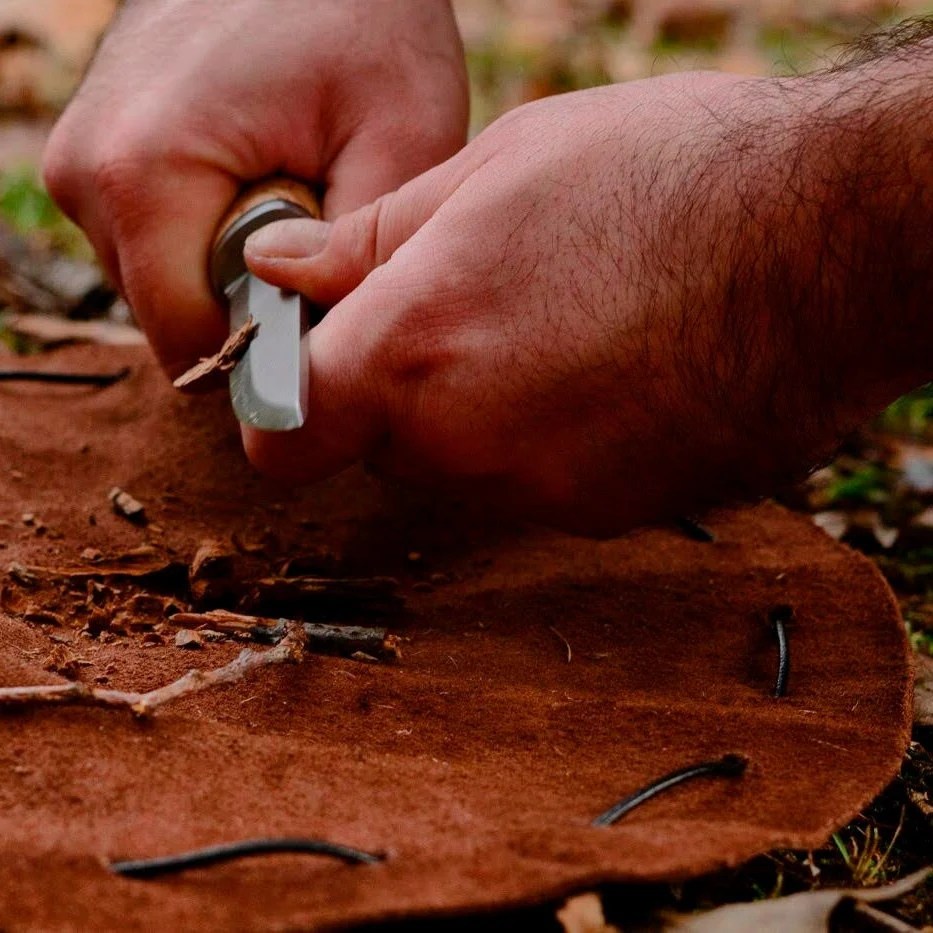 Bolsa de yesca de cuero para bushcraft | Bolsa de yesca | Bushcraft y camping | Artesania en cuero | Bolsa de cuero | Bolsa de antigua