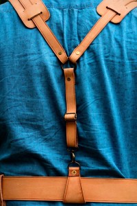 Cinturón de carga para bushcraft con tirantes de soporte