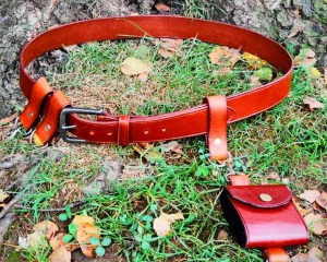 Cinturón de cuero bushcraft