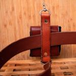 Bolsa de forrajear plegable en cuero para bushcraft.