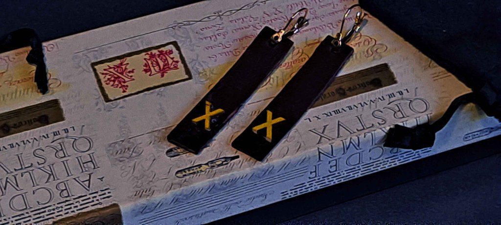Pendientes, Madera y cuero natural, artesanía, hecho a mano. Colección El oráculo del Aire Mod. 10